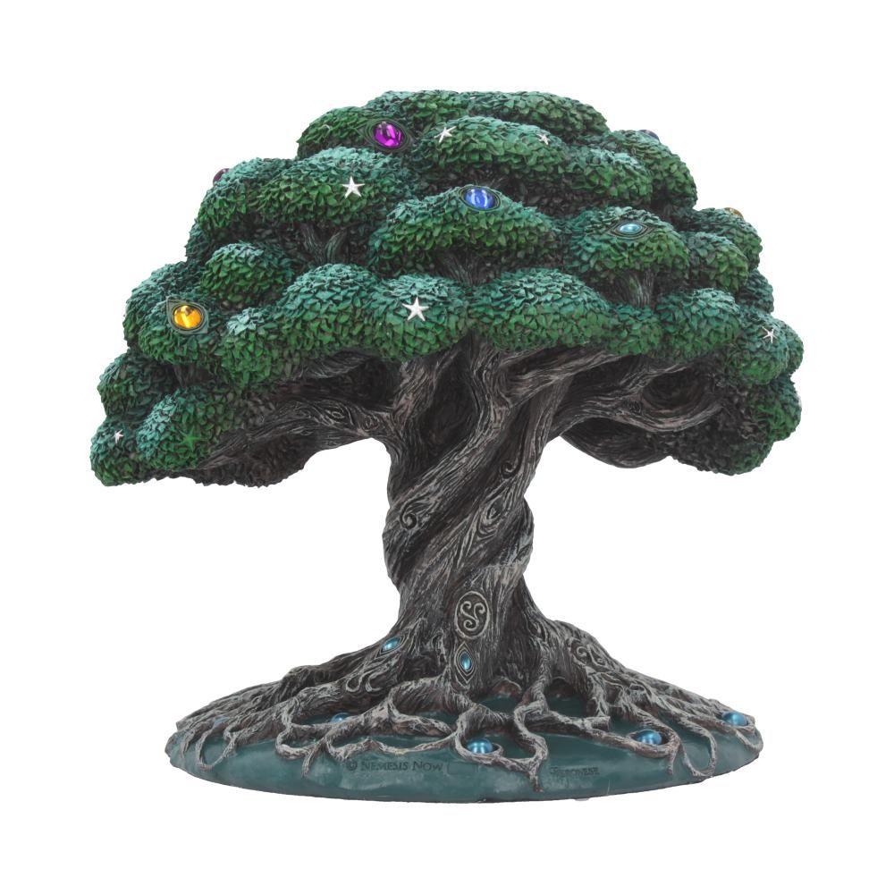 Nemesis Now Tree of Life Figurine A symbol of longevity, wisdom and rebirth, our tree of life proudly stands under the light of the moon, filtering its Spiritual energy. Its silvery roots form intricate networks throughout the earth, connecting the human race in love, peace and harmony.