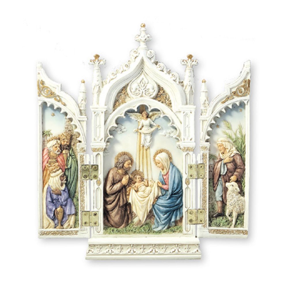 Veronese Resin Statue 8 inch Nativity Triptych Inspired by the Italian Renaissance Artist Paolo Veronese ( 1528 - 1588 ) Each piece is hand painted