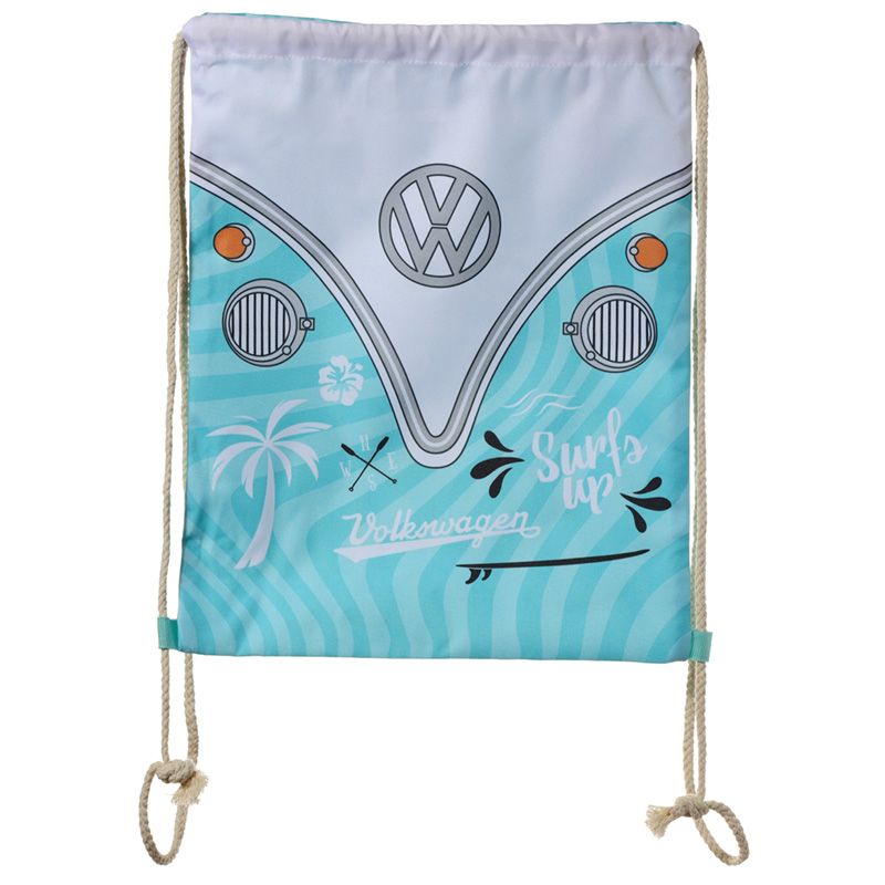 Volkswagen VW T1 Camper Bus Surf Adventure Drawstring Bag Dims: Height 42 cm Width 32.5 cm Depth 0.5 cm