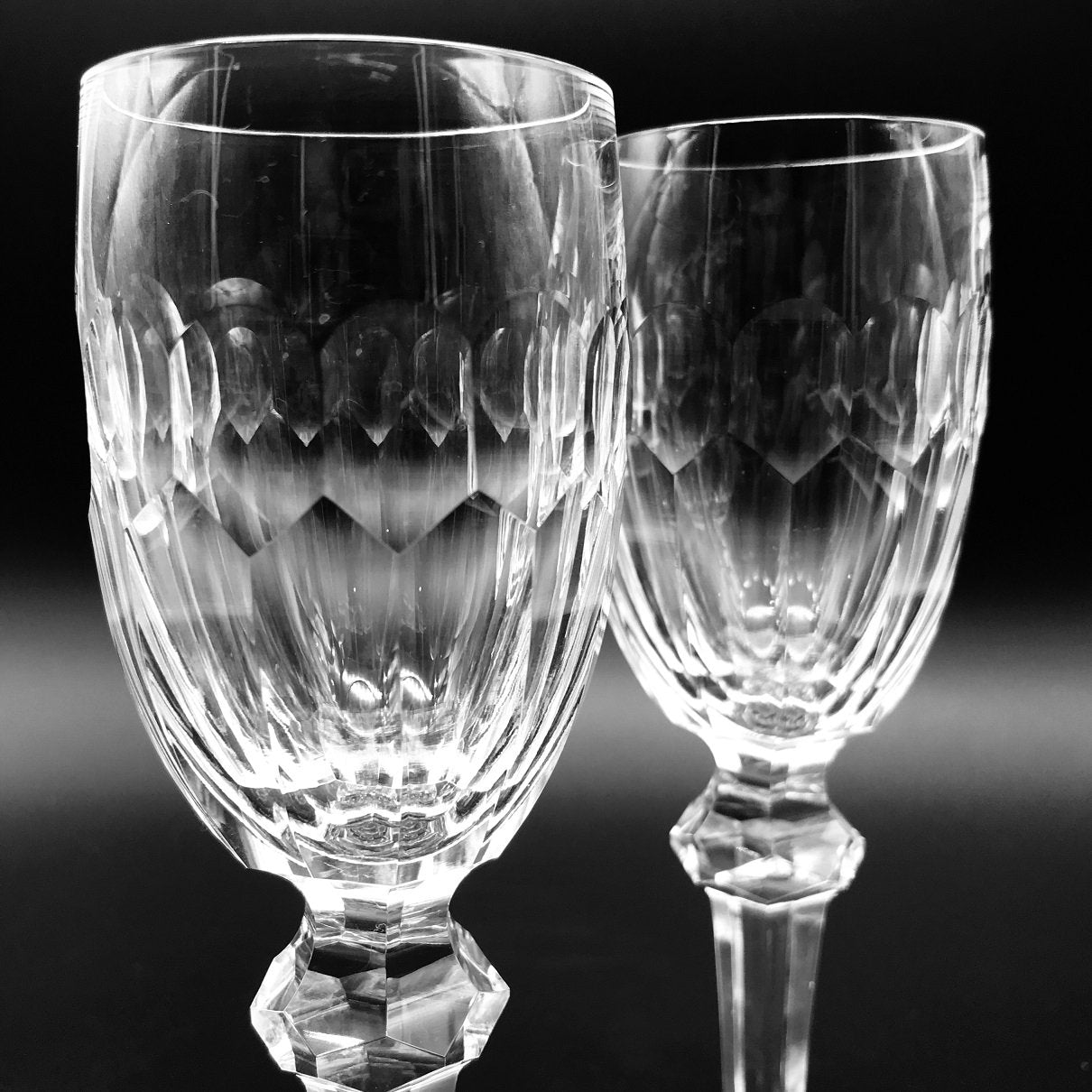 Waterford Crystal Curraghmore Sherry Pair  Curraghmore is inspired by the stately manor house in Curraghmore and features elegant crystal cuts that add a brilliant touch to any table. Hand-washing is recommended.