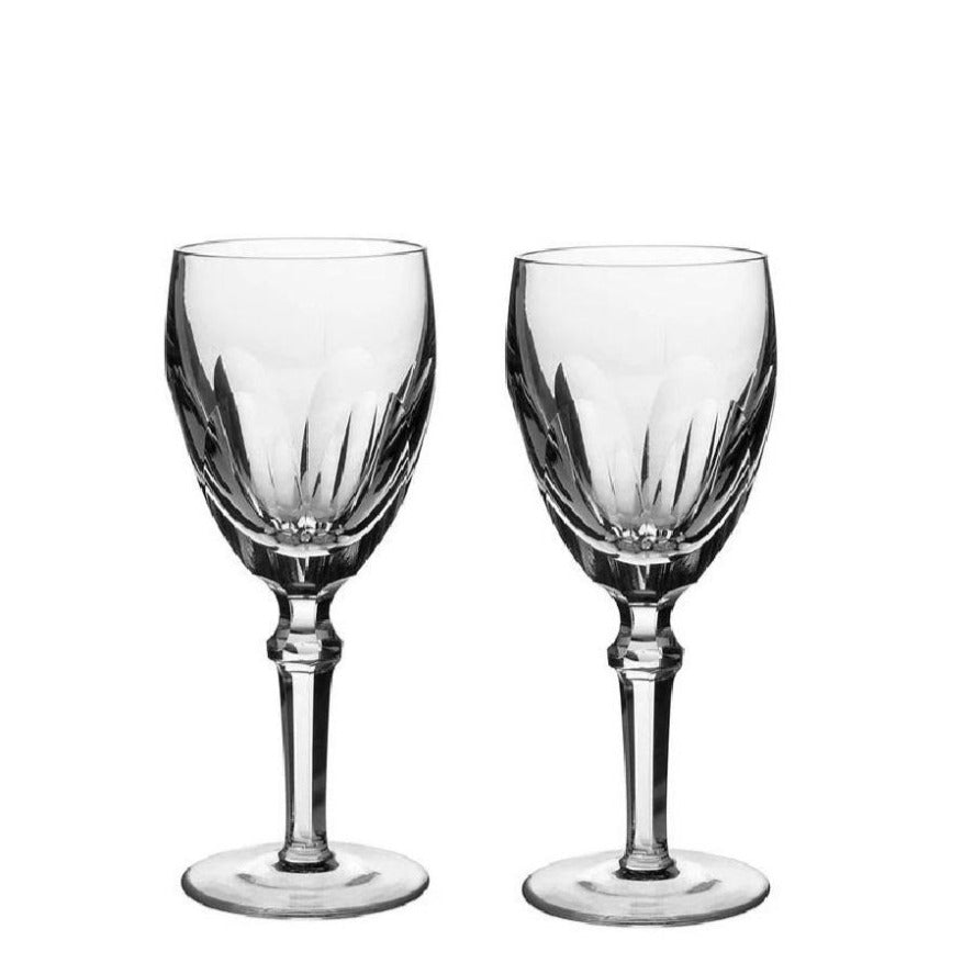 Waterford Crystal Dunloe Claret Wine Pair Part of Waterford's Special Order Program Made in Waterford Factory Ireland