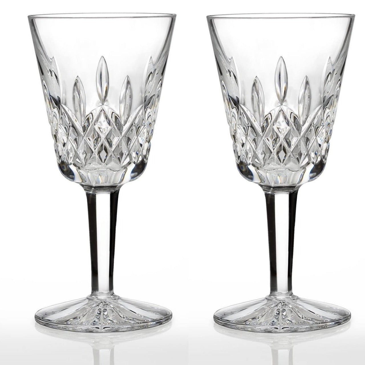 Waterford Crystal Lismore White Wine Pair Waterford Lismore pattern is a stunning combination of brilliance and clarity.