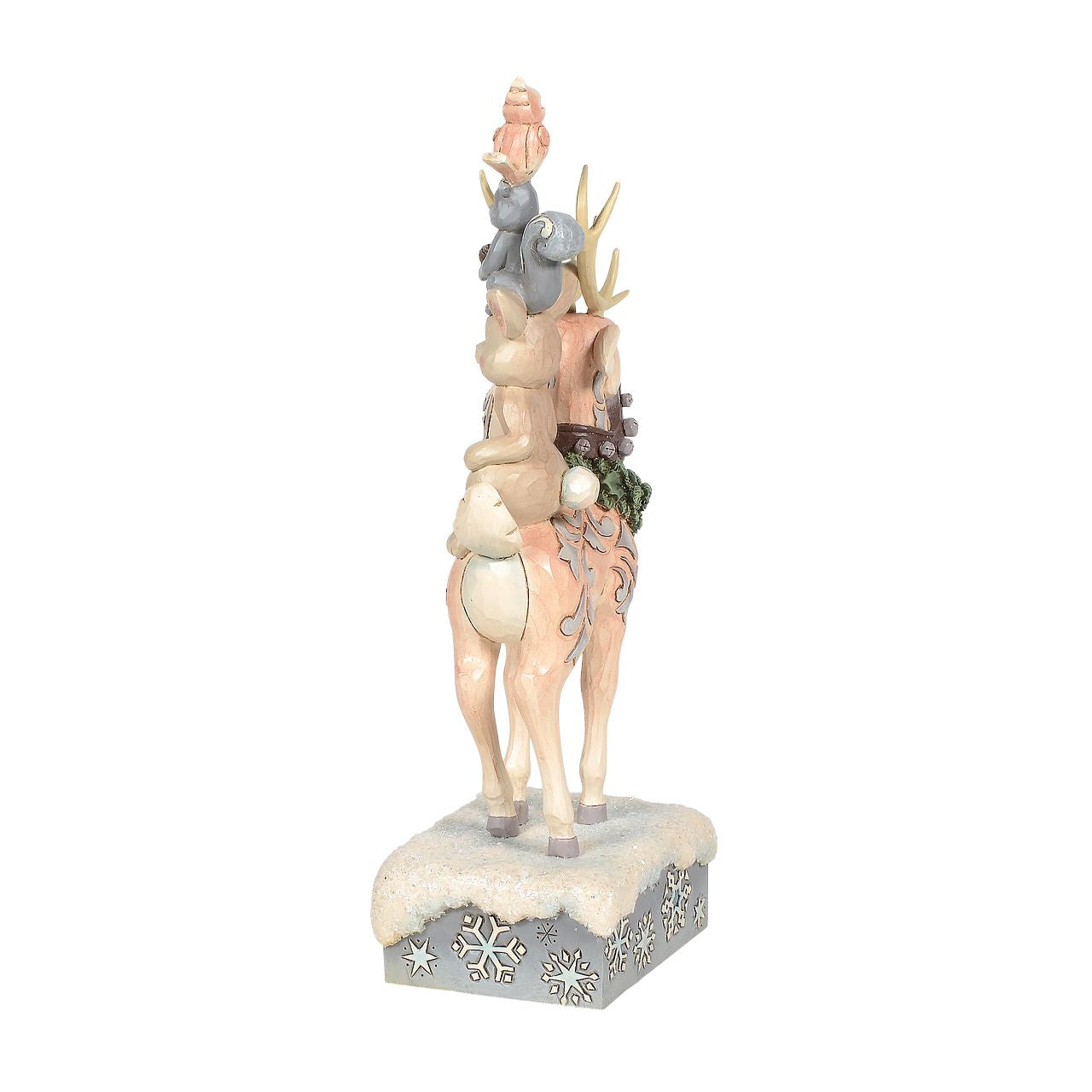 Jim Shore Heartwood Creek Winter Friends Make The Season Bright Stacked Animals Designed by award winning artist and sculptor Jim Shore, White Woodland from Heartwood Creek celebrates the peaceful beauty of nature in a subtle palette of muted tones and gentle hues with hand crafted detail and Jim's unmistakable folk art style.