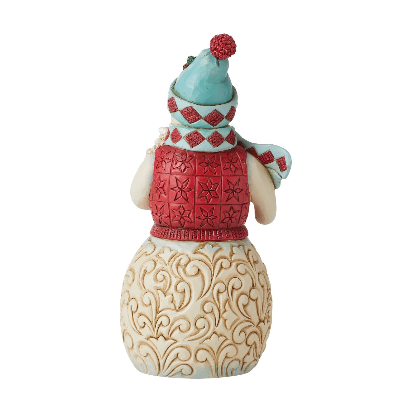Winter Wonderland Collection Snowman with Sledding Scene Figurine Winter Wonderland Collection; Bright jewel tones, metallic shimmering and pearlized finishes and coloured glitter accents. This beautiful glittering Snowman has a delightful scene on his belly and will brighten any room.