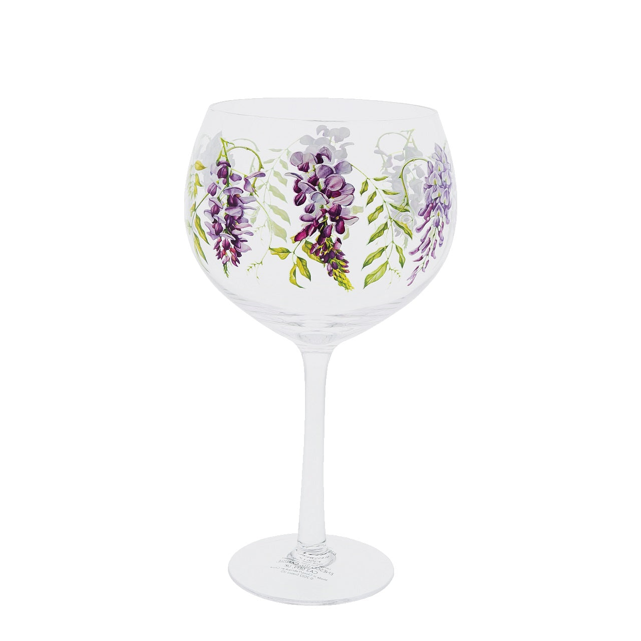 Ginology Wisteria Copa Gin Glass In Japanese theatre Wisteria represents love, support and sensitivity, the complete gift for a loved one, someone needing a pick me up or to show you're there. Complete the gift with the recipients favourite drink to finish the ultimate gift.