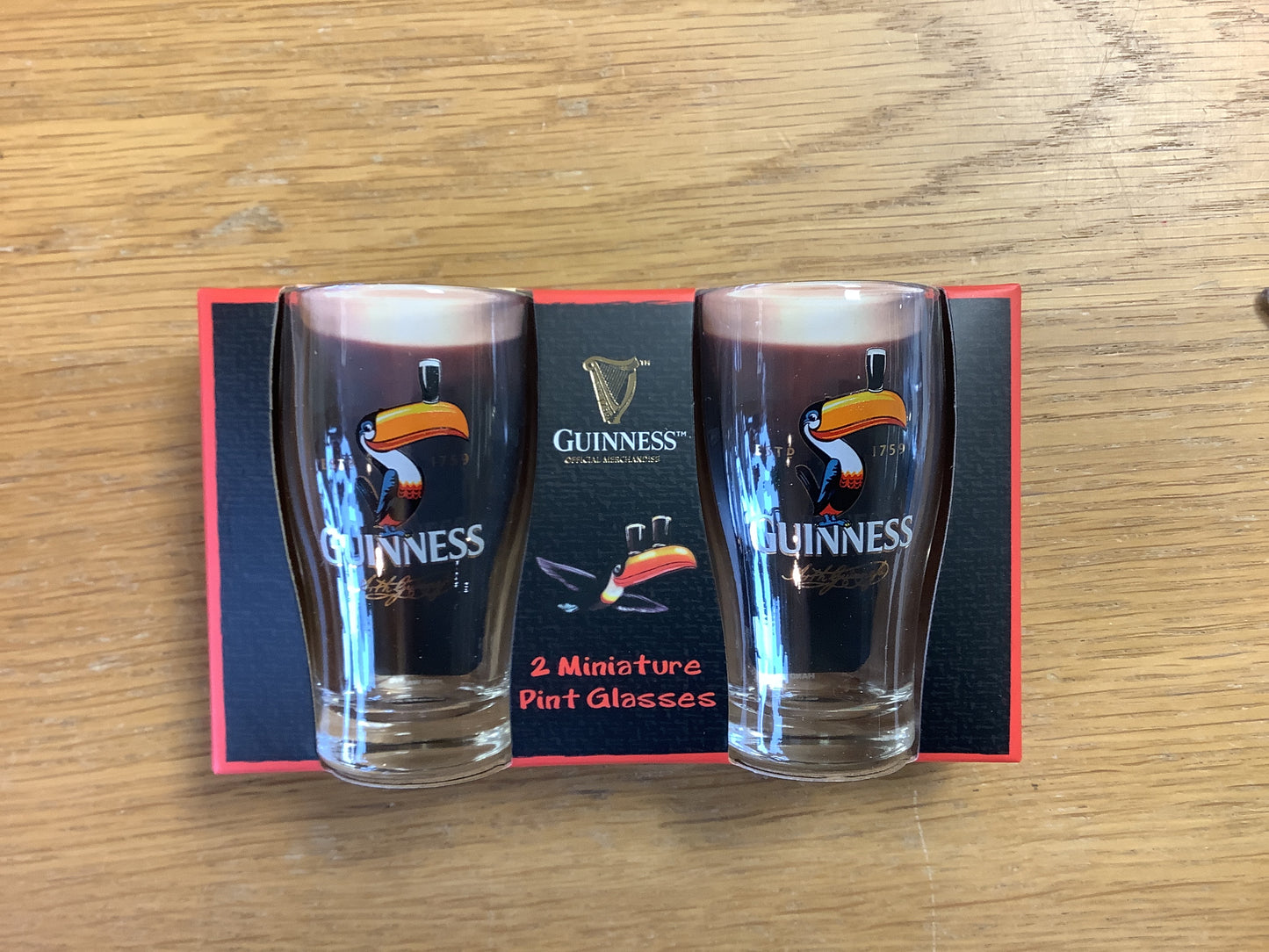Guinness Mini Toucan Pint Glass Shot Glass Size