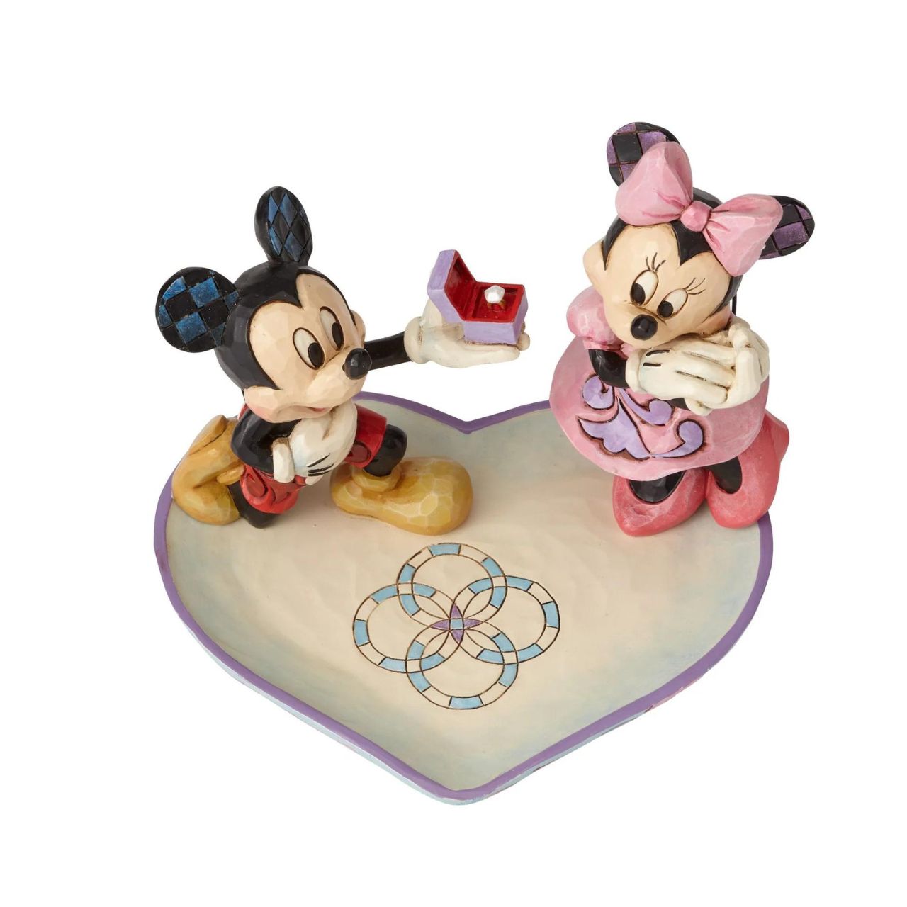 Disney A Magical Moment Mickey Proposing to Minnie Mouse Figurine  Mickey Mouse is the soul of romance as he proposes to a love-struck Minnie Mouse in this heartfelt design featuring the artistry of Jim Shore.