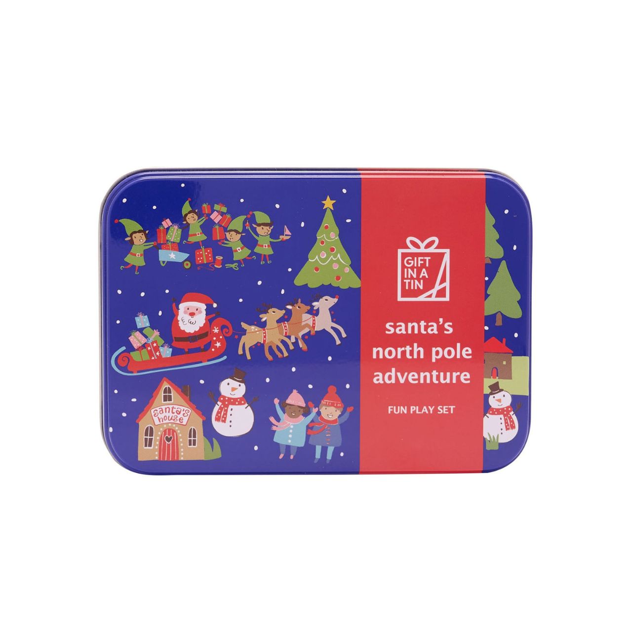 A Santa’s north pole adventure play set by Gift in a Tin by APPLES TO PEARS.
