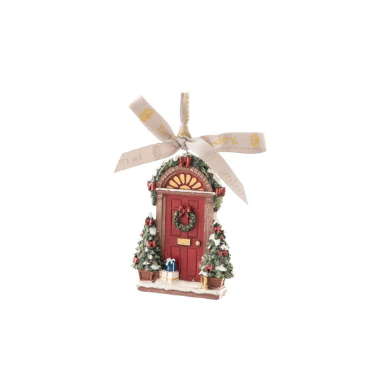Christmas Front Door Hanging Ornament by Aynsley  Elevate your holiday décor with the Aynsley Christmas Front Door Hanging Ornament, a charming and festive addition that welcomes the spirit of Christmas to your home.