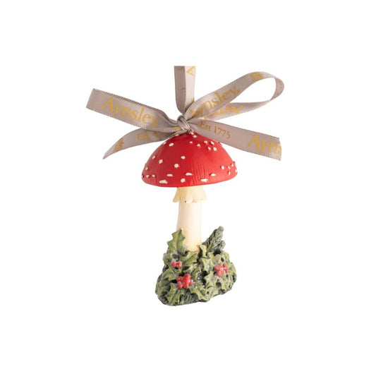 Christmas Mushroom & Holly Hanging Ornament  Festive woodland meets quirky Christmas charm, this gorgeously detailed ornament is packed with fun and jolly festive delight. This Ornament is presented in a beautiful gift box, and tied with a branded ribbon.