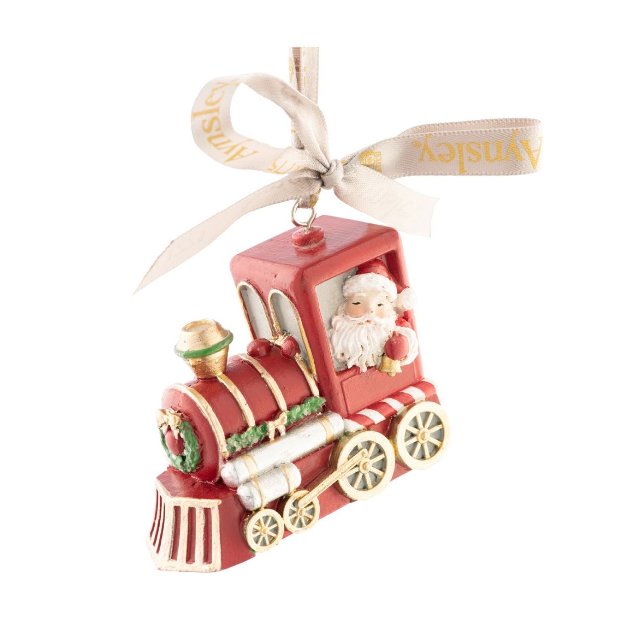 Polar Express Christmas Hanging Ornament by Aynsley  Elevate your holiday décor to new heights with the enchanting Aynsley Christmas Hanging Ornaments collection. Each ornament is meticulously crafted to bring a touch of festive magic to your home, making it the perfect addition to your Christmas tree or any festive display.