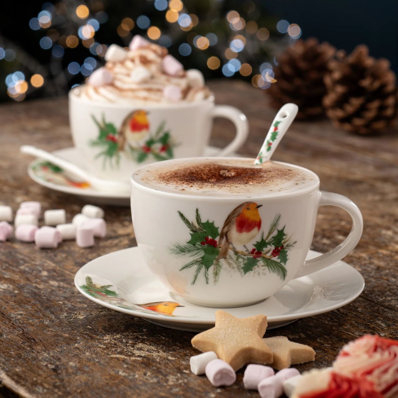 Embrace the festive spirit with&nbsp;Aynsley's "Robin" fine china tableware collection, featuring charming illustrations of the Christmas robin. Each piece captures the warmth and joy of the holiday season, making your celebrations even more special.
