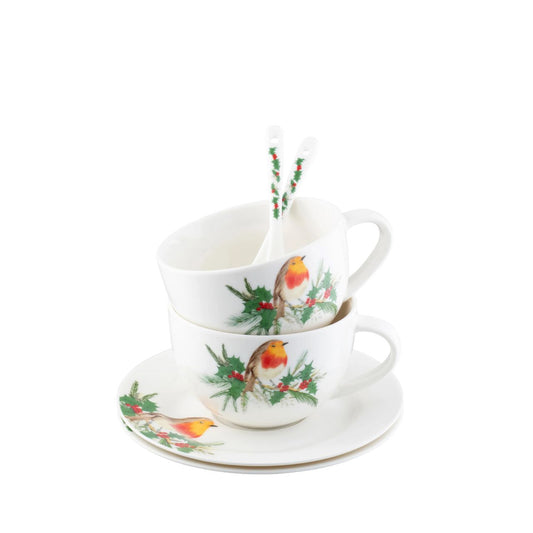 Embrace the festive spirit with&nbsp;Aynsley's "Robin" fine china tableware collection, featuring charming illustrations of the Christmas robin. Each piece captures the warmth and joy of the holiday season, making your celebrations even more special.