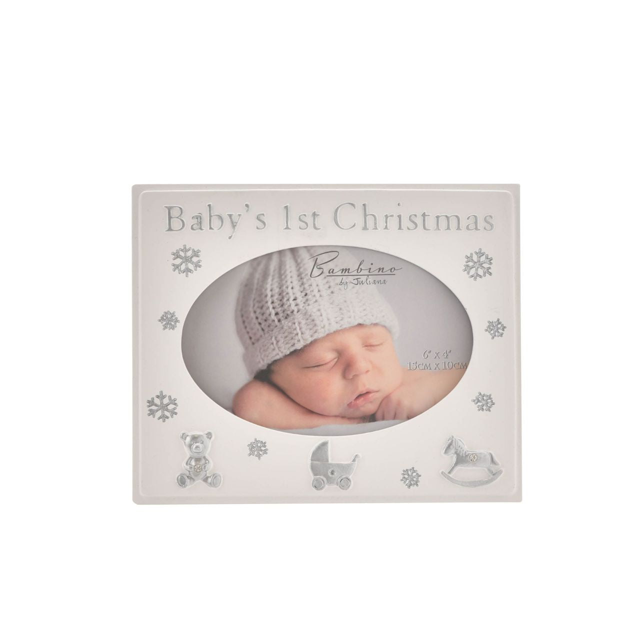 This gorgeous festive frame will melt hearts as quickly as the snowflakes upon it.