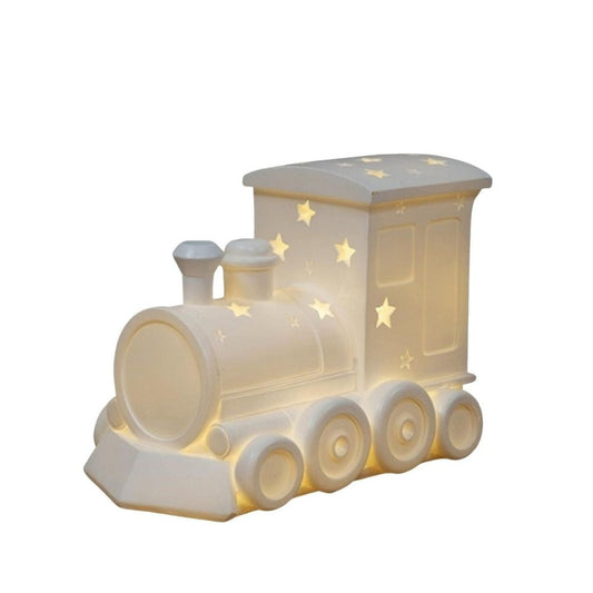 Bambino Light Up Night Light Train  Keep those nightmares at bay and maintain a soothing atmosphere in their bedroom or nursery with this cheerful battery powered train night light. From BAMBINO BY JULIANA® - keeping the earliest memories alive forever.