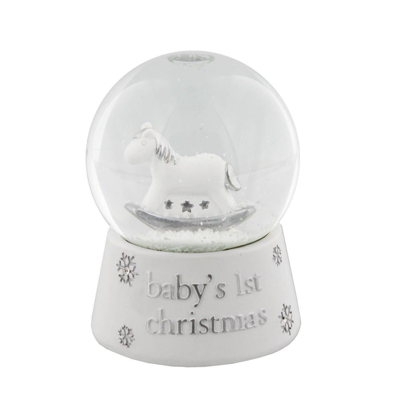 Snowglobe Bambino Baby's 1st Christmas  A Baby’s 1st Christmas water ball.  This smile-raising decoration is a lovingly designed decoration for celebrating the first Christmas of little ones.
