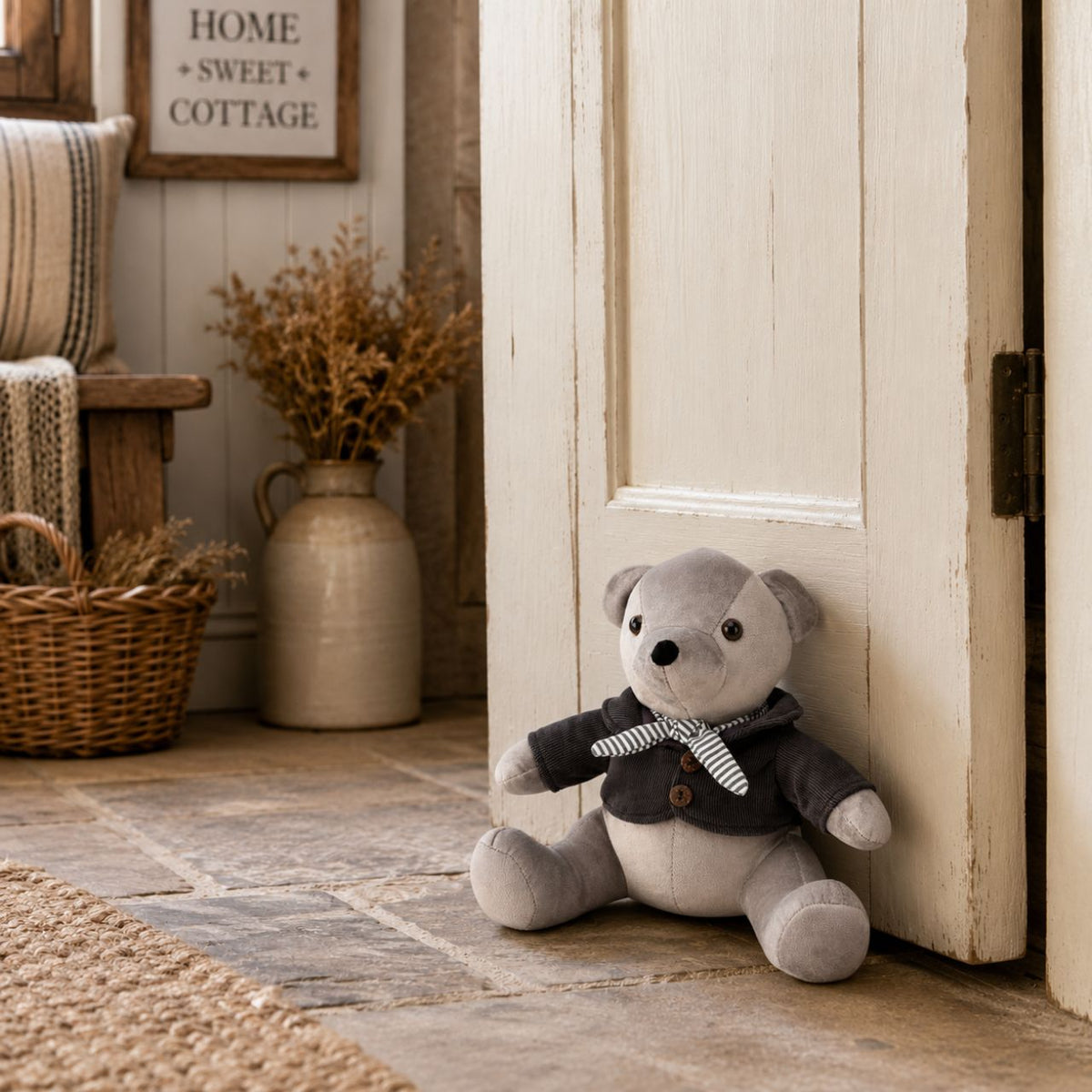 Bring some cheer and charm to the home with this sweet fabric bear door stop. From the Wildflower collection by HESTIA - homeware inspired by the Great British outdoors.