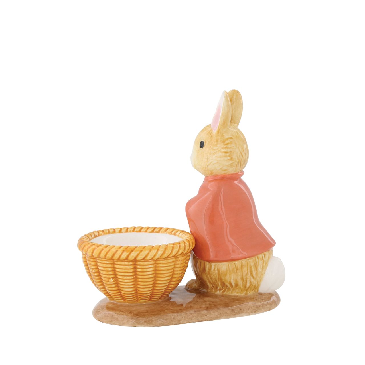 Peter Rabbit Flopsy Egg Cup  Serve your morning eggs in style with our unique and charming Flopsy egg cup, because regular egg cups aren't all they're cracked up to be... This beautiful Beatrix Potter egg cup has been made from sturdy ceramic and makes the ideal. collector's piece or gift. We recommend you use large eggs to feel the true benefit, or why not fill with mini chocolate eggs for a sweet easter gift.