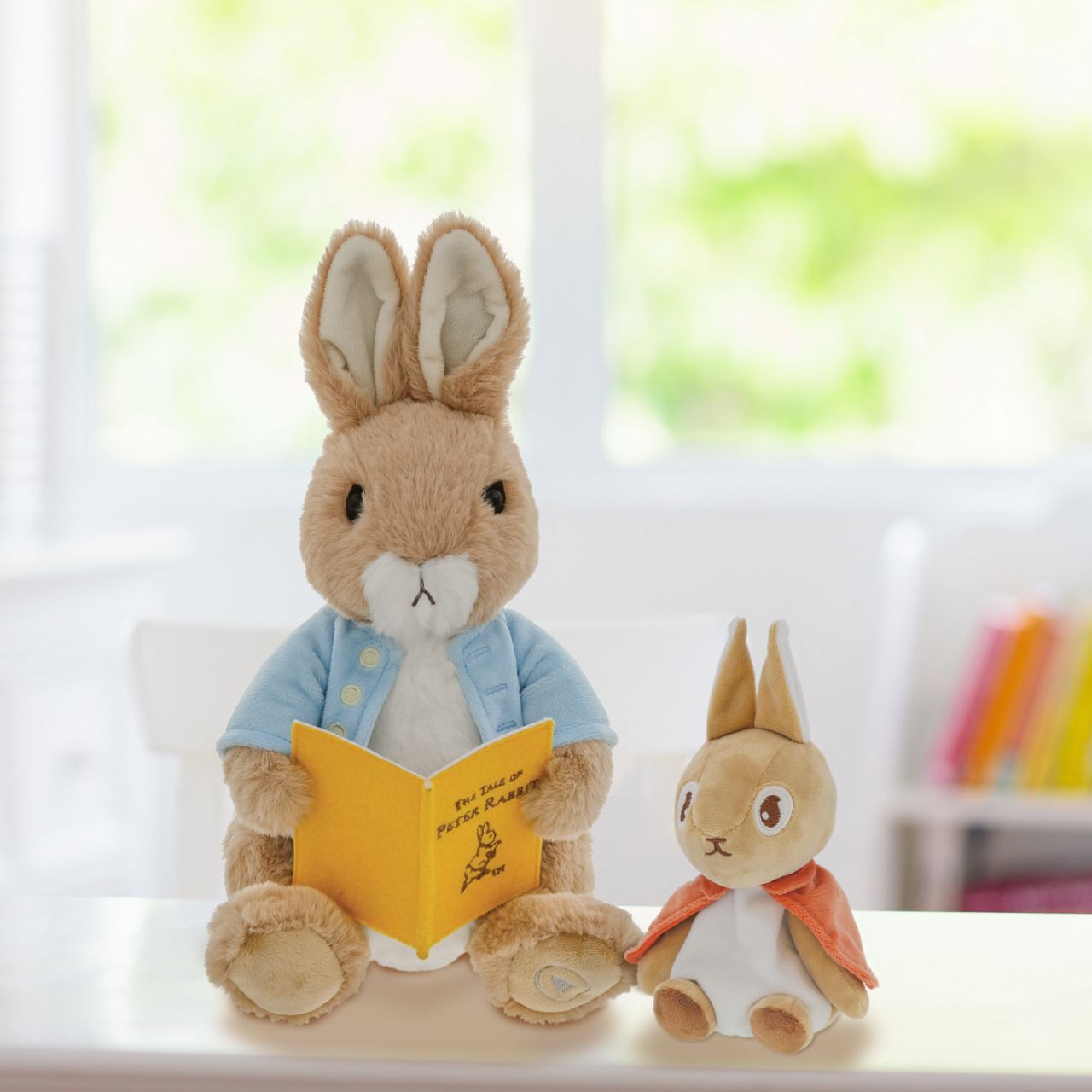 Flopsy Bunny soft toy, designed with care and crafted with ultra soft premium materials. Its unique bean-filled bottom gives it a delightful weight, ensuring it sits perfectly on display.
