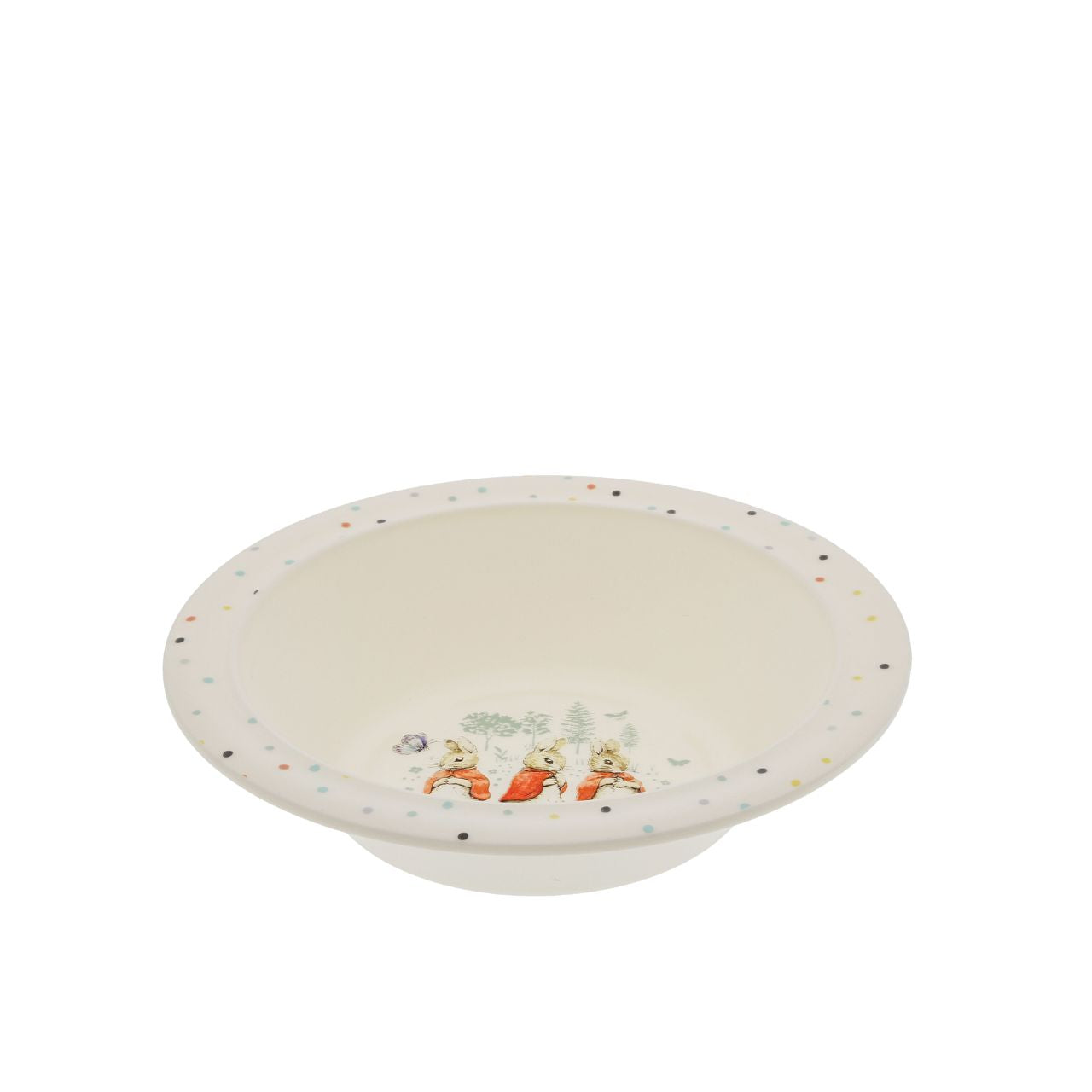 Peter Rabbit Flopsy Dinner Set  Introducing this brand new at home with Peter Rabbit collection. There's nothing quite like a fun Flopsy motif to entice those little tummies to clear their plates. Make mealtimes fun and practical with this dinner set. This highly durable dinner set can be used at home, in the garden, or on the go.