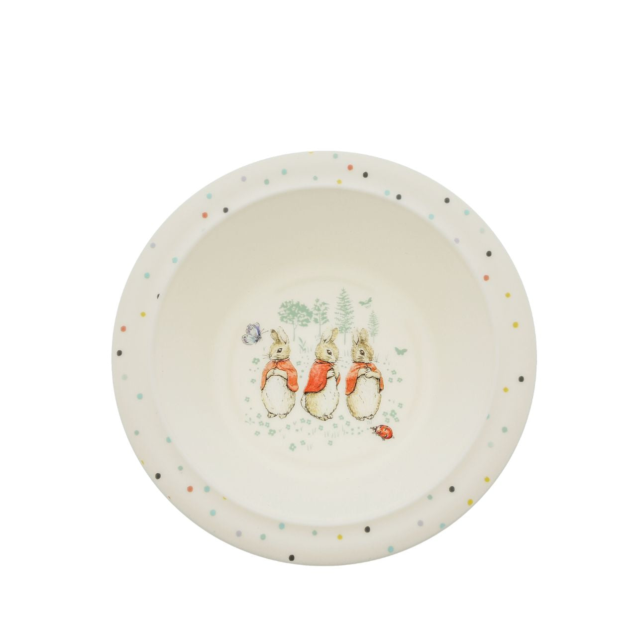 Peter Rabbit Flopsy Dinner Set  Introducing this brand new at home with Peter Rabbit collection. There's nothing quite like a fun Flopsy motif to entice those little tummies to clear their plates. Make mealtimes fun and practical with this dinner set. This highly durable dinner set can be used at home, in the garden, or on the go.