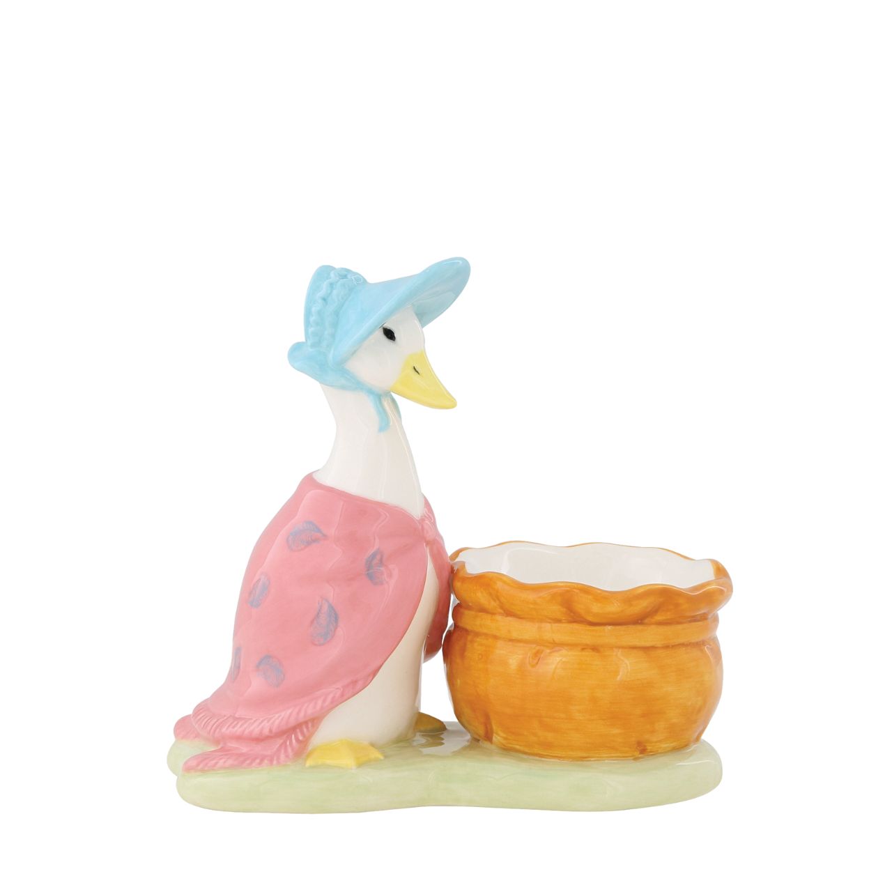 Peter Rabbit Jemima Puddle-Duck Egg Cup  Serve your morning eggs in style with our unique and charming Jemima Puddle-duck egg cup, because regular egg cups aren't all they're cracked up to be... This beautiful Beatrix Potter egg cup has been made from sturdy ceramic and makes the ideal collector's piece or gift.
