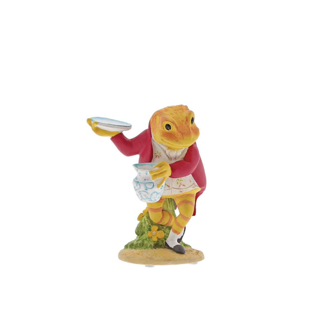 This charming 'Mr. Jeremy Fisher in the Larder' figurine is sure to make the perfect collectable gift for all generations to enjoy. The artwork for this product has been taken from the original illustrations from the Beatrix Potter stories, and has comes presented in a branded kraft box.