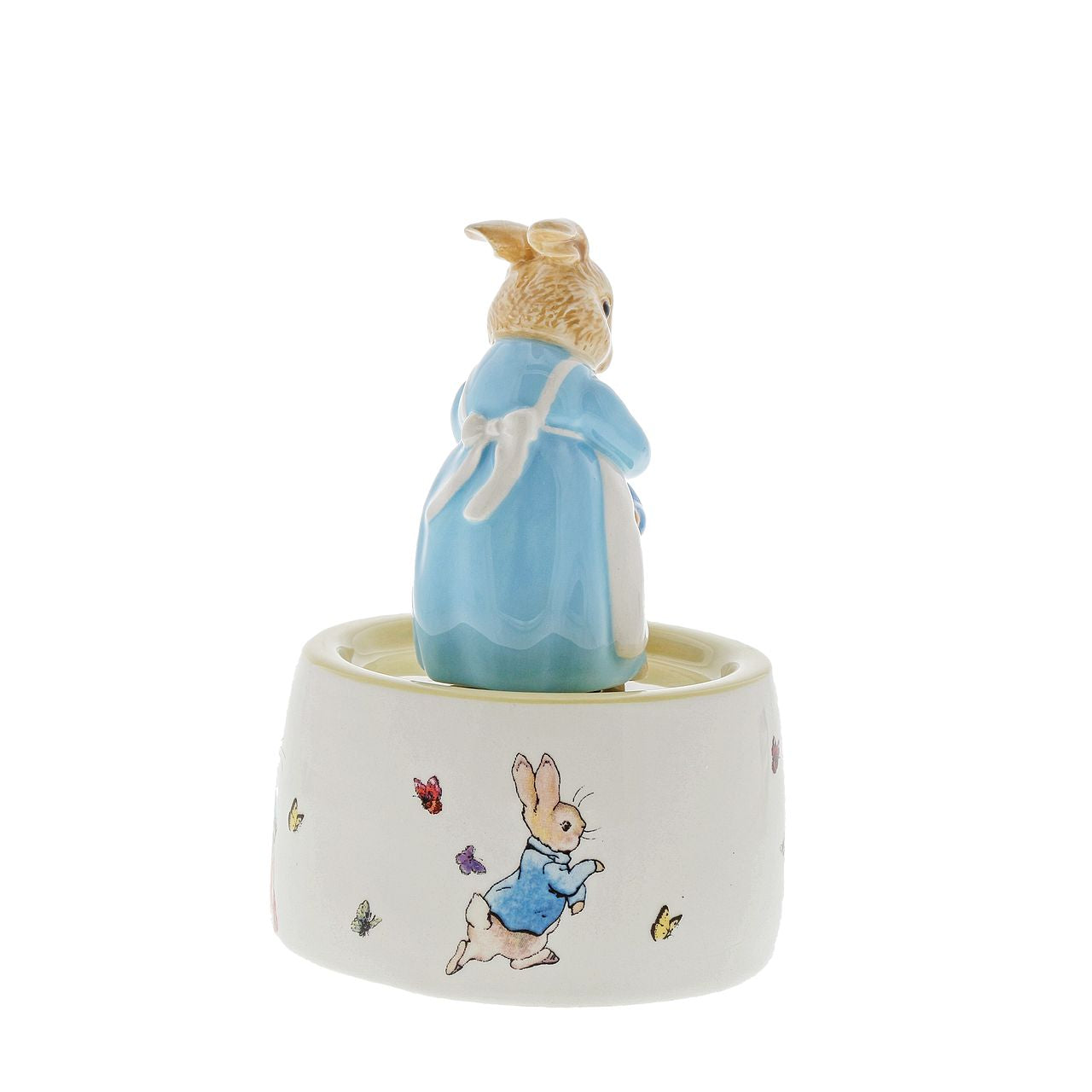 Beatrix Potter Mrs. Rabbit and Peter Ceramic Musical  This charming and traditional Mrs. Rabbit and Peter Rabbit Musical makes a lovely traditional gift or nursery keepsake that children and parents alike will love and treasure forever. 