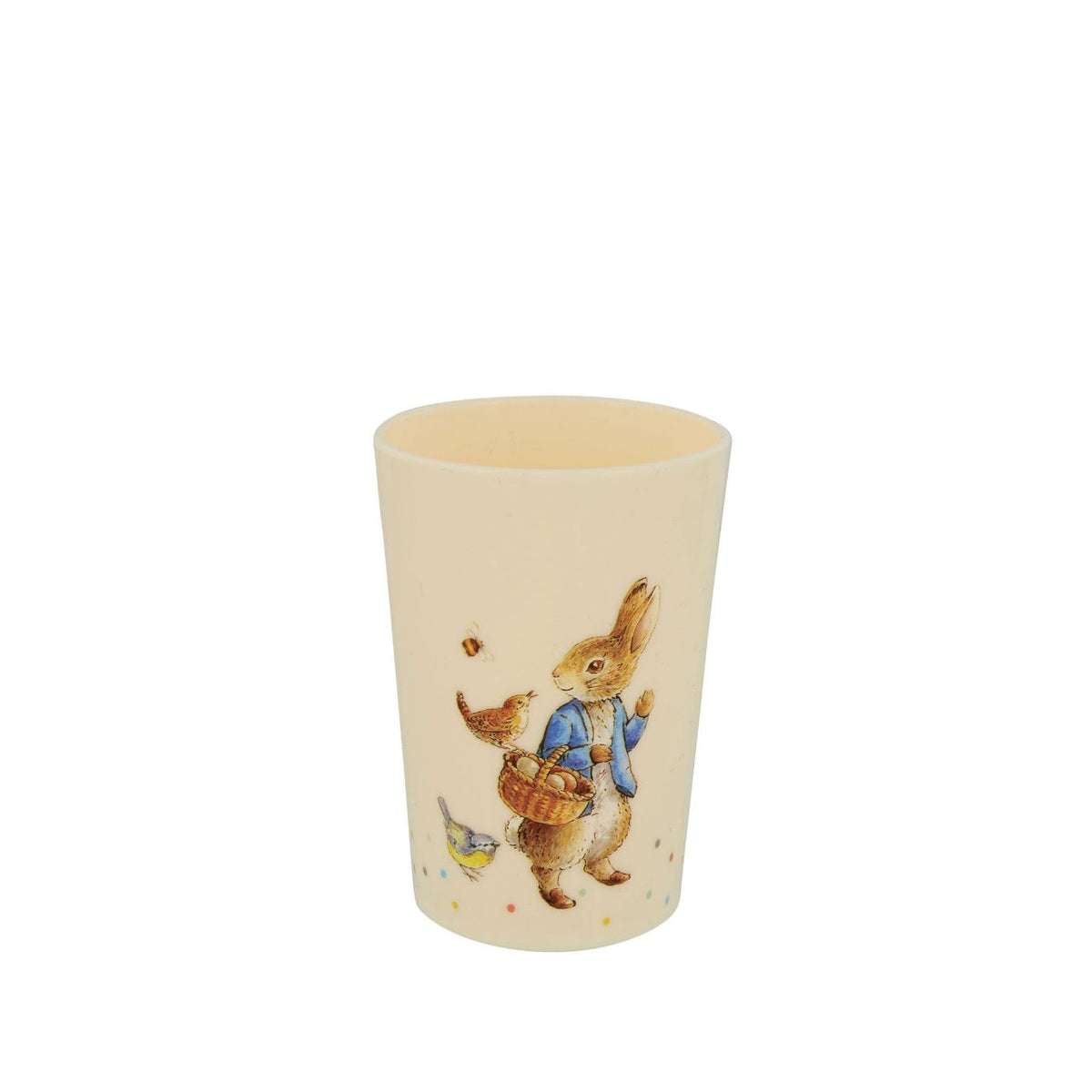 Bring the magic of Beatrix Potter to mealtimes with this brand-new Peter Rabbit 5-piece dinner set. This beautiful set includes a beaker, plate, bowl, spoon, and fork, all featuring classic Peter Rabbit illustrations on a gender-neutral cream base.