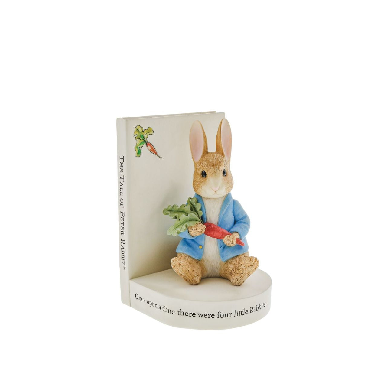 An ornamental Peter Rabbit bookend, designed with the famous Tale of Peter Rabbit book in mind. An ideal accessory for the living room, home office or home library space. 