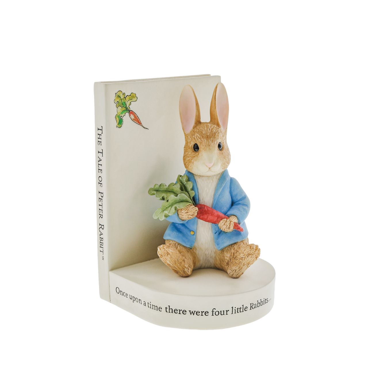 Beatrix Potter Peter Rabbit Book Stop  An ornamental Peter Rabbit bookend, designed with the famous Tale of Peter Rabbit book in mind. An ideal accessory for the living room, home office or home library space. This book stop makes the ideal collector's piece or gift.