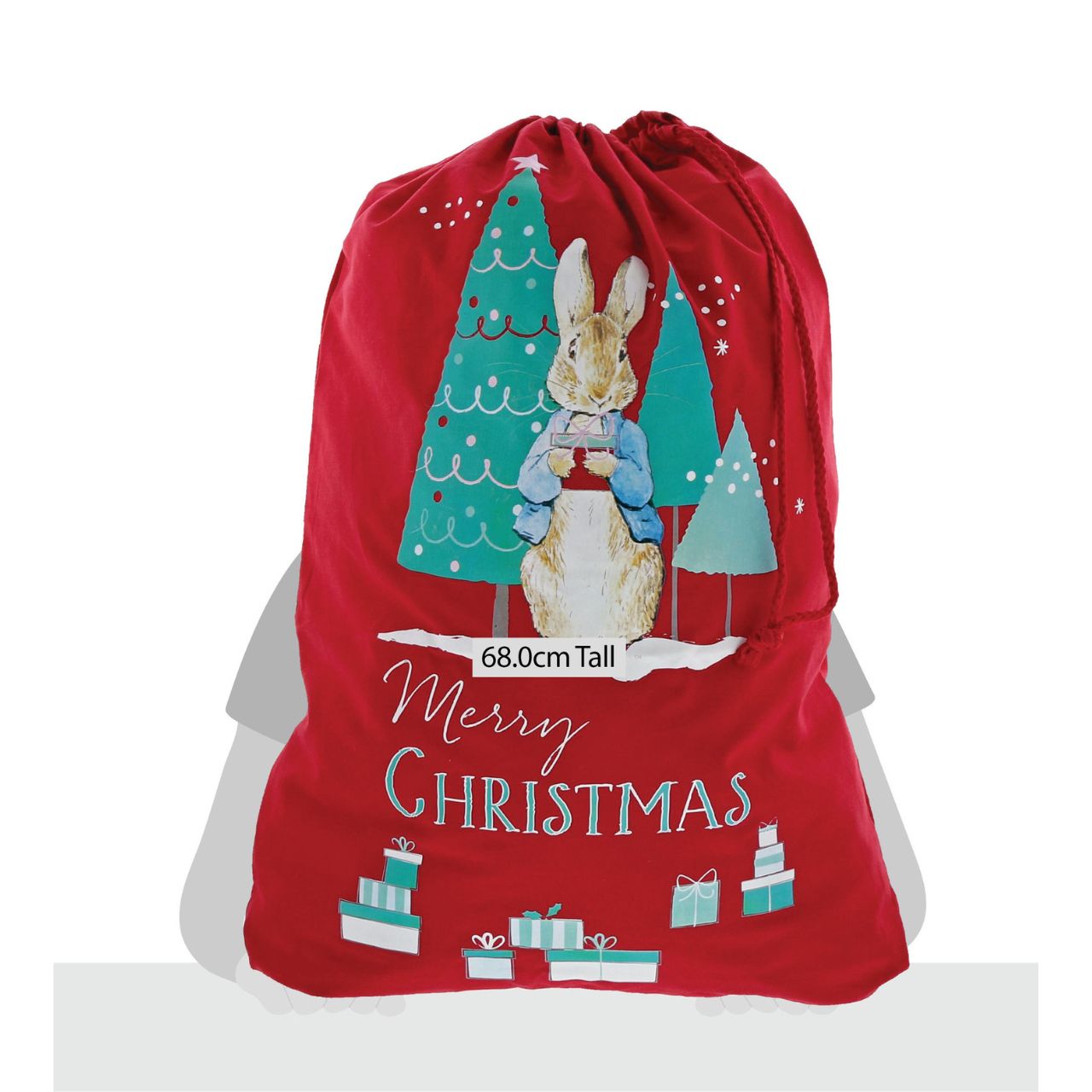 Beatrix Potter Peter Rabbit Christmas Sack  This Charming Peter Rabbit Christmas sack makes a brilliant alternative to a Christmas stocking, so why not make a new tradition this Christmas. Made of 100% cotton, this Christmas sack is durable and can be used year after year. It is large enough to fit lots of presents in for Christmas morning and looks great underneath the tree.