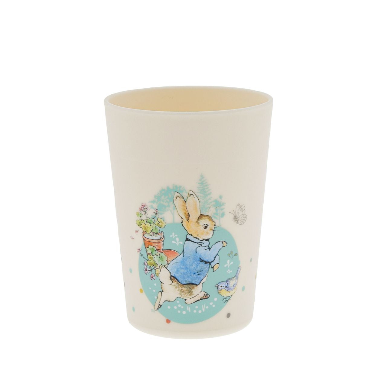 Peter Rabbit Dinner Set Beatrix Potter  Introducing this brand new at home with Peter Rabbit collection. There's nothing quite like a fun Peter Rabbit motif to entice those little tummies to clear their plates. Make mealtimes fun and practical with this dinner set. This highly durable dinner set can be used at home, in the garden, or on the go.