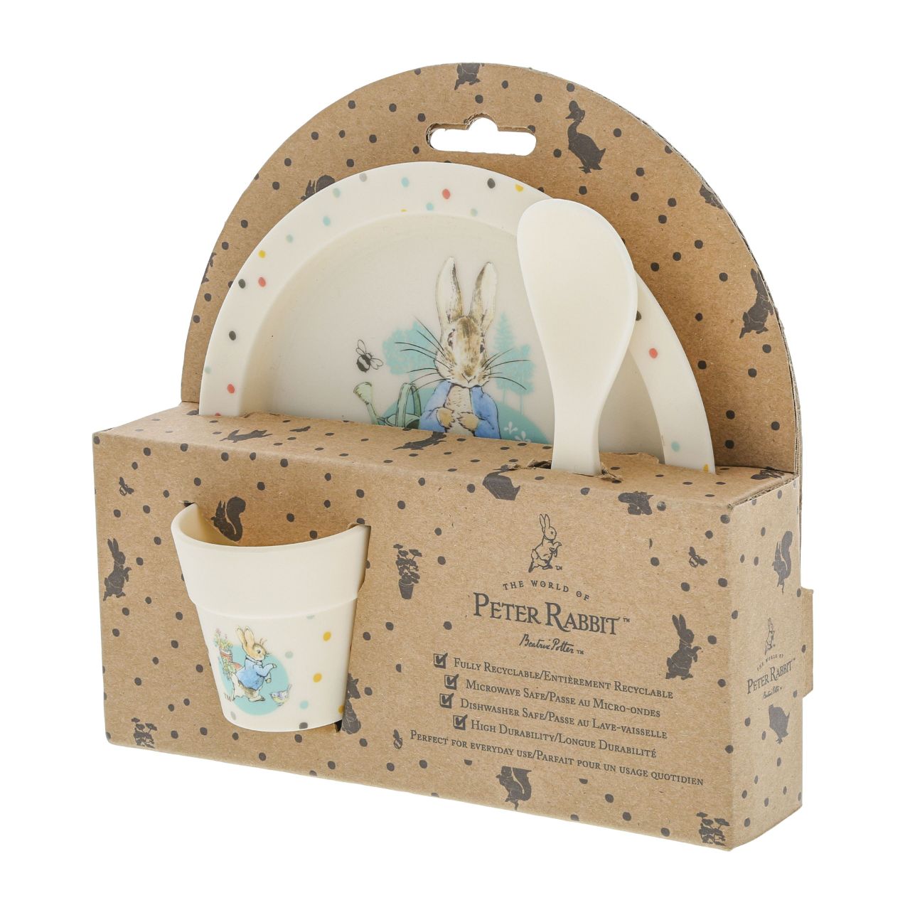 Peter Rabbit Egg Cup Set  Introducing this brand new at home with Peter Rabbit collection. There's nothing quite like a fun Peter Rabbit motif to entice those little tummies to clear their plates. Make mealtimes fun and practical with this egg cup set. Highly durable and can be used at home, in the garden, or on the go.