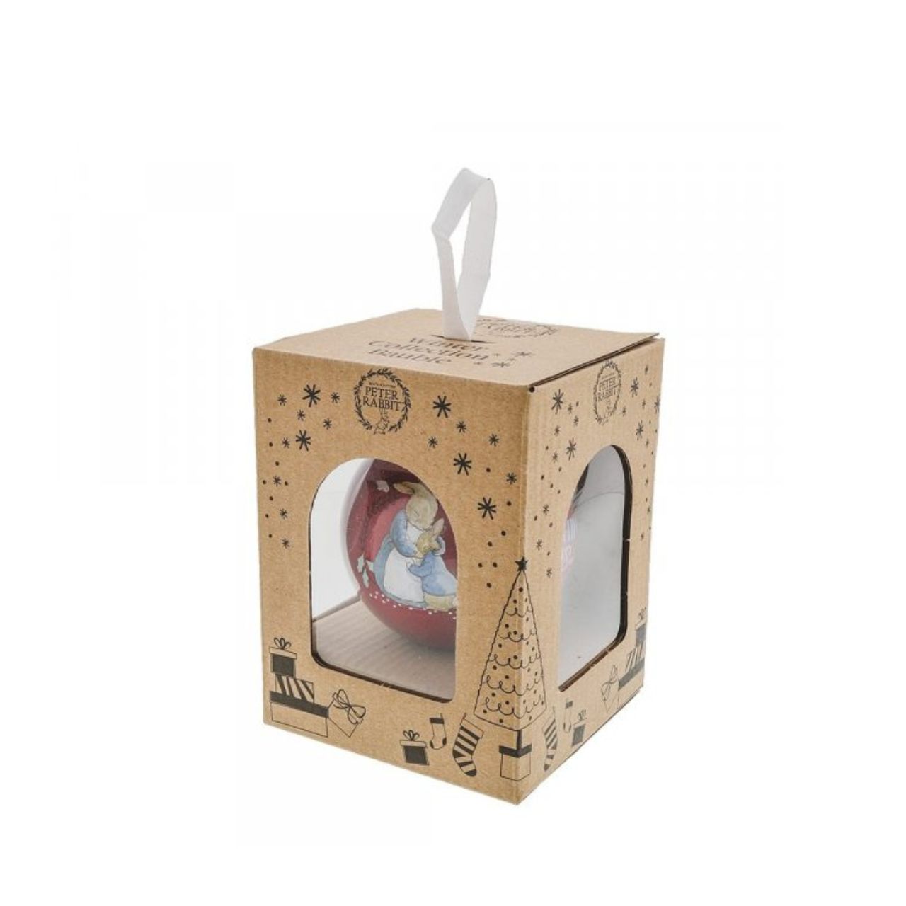 A beautiful glass Mrs. Rabbit and Peter Rabbit Bauble that makes a treasured keepsake all year round. The artwork for each product is taken from the original illustrations from the Beatrix Potter stories, helping bring each character to life. Presented in a branded box.