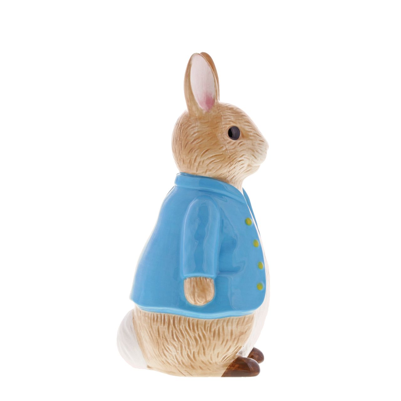 Beatrix Potter Peter Rabbit Sculpted Money Bank  This delightful and charming Peter Rabbit shaped money box would make an ideal christening gift, for collectors and Peter Rabbit fans, both young and old. The artwork is taken from the original illustrations from the Beatrix Potter stories. 