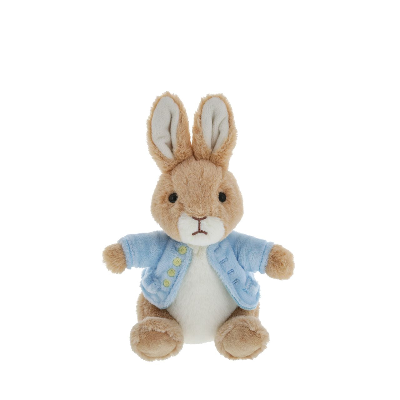 This Peter Rabbit soft toy is made from beautifully soft fabric and is dressed in clothing exactly as illustrated by Beatrix Potter, with his signature blue jacket. The Peter Rabbit collection features the much loved characters from the Beatrix Potter books and this quality and authentic soft toy is sure to be adored for many years to come. 