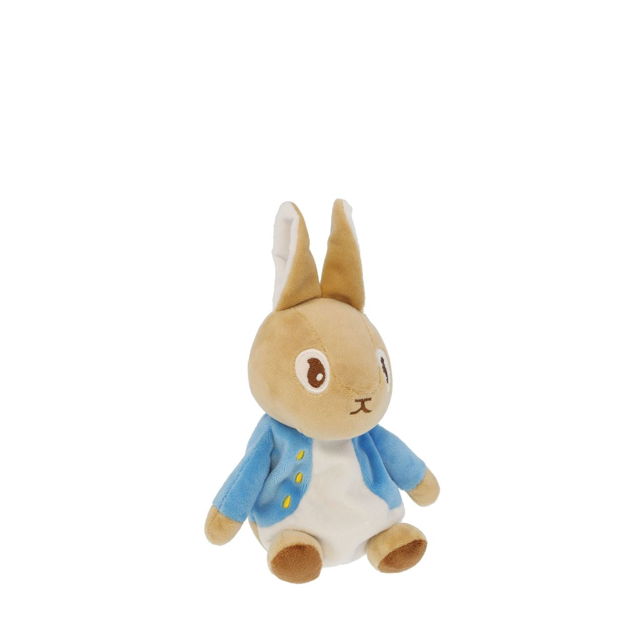 Peter Rabbit soft toy, designed with care and crafted with ultra soft premium materials. Its unique bean-filled bottom gives it a delightful weight, ensuring it sits perfectly on display.