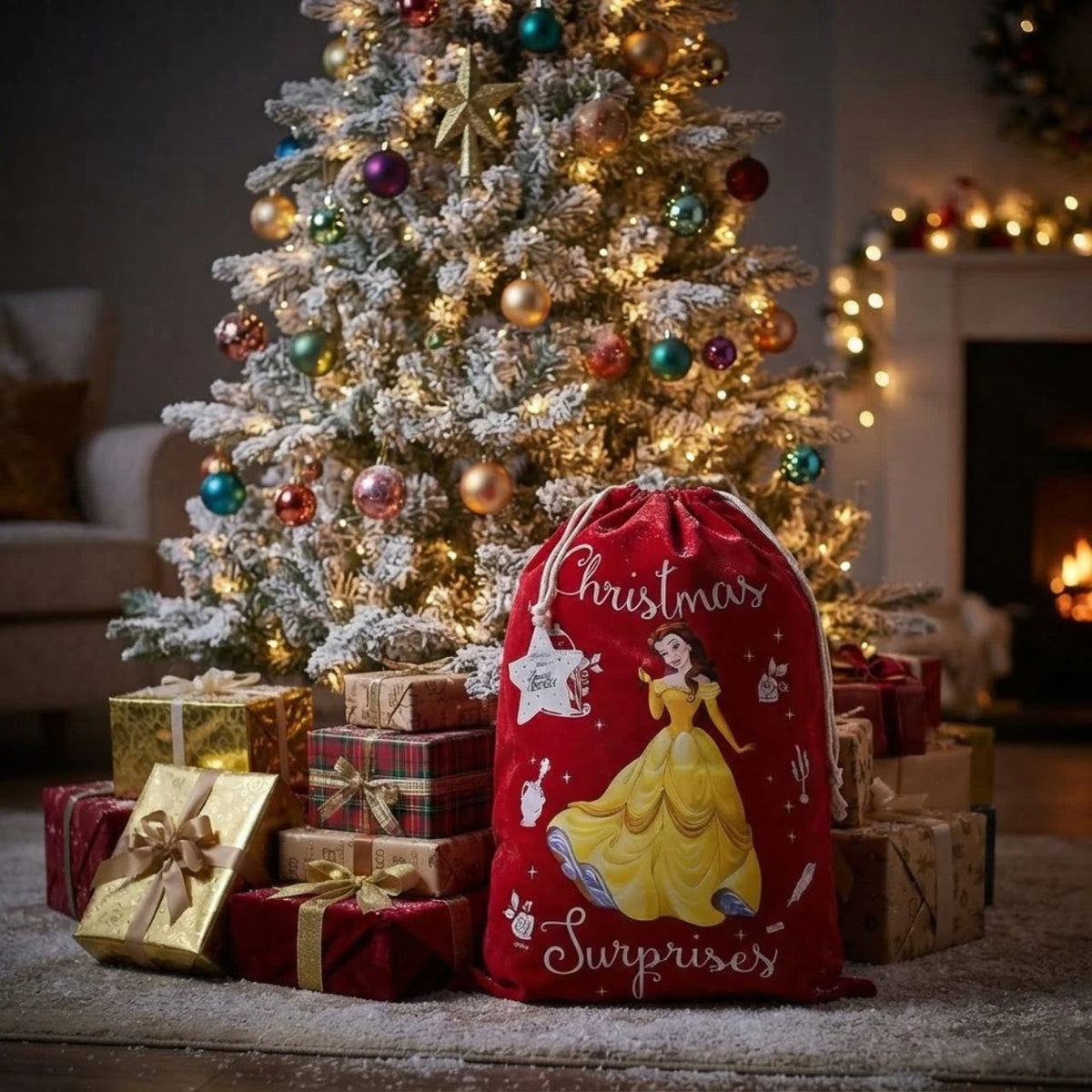Spread the joy of Christmas with this delightful and fun range of sacks and stocking. This unique Christmas gift can be enjoyed year after year and will warm the hearts of adults and children alike. Perfect gift or self-purchase for a Disney fan at Christmas.