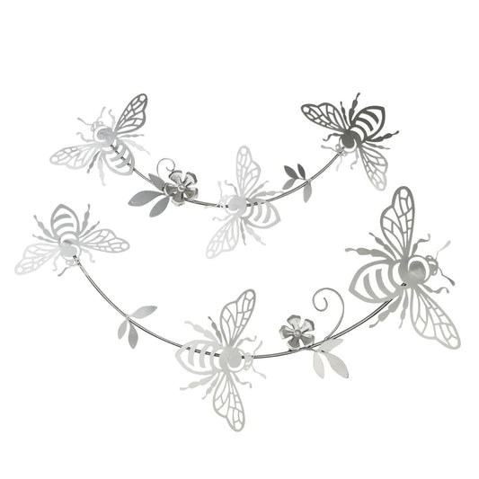 Wall Art Bee Trail Set of 2  This Bee trail wall art will certainly add something special to your garden this spring. Bee unique and impress your guests at your next garden party or BBQ by adorning your garden wall with this beautiful art.