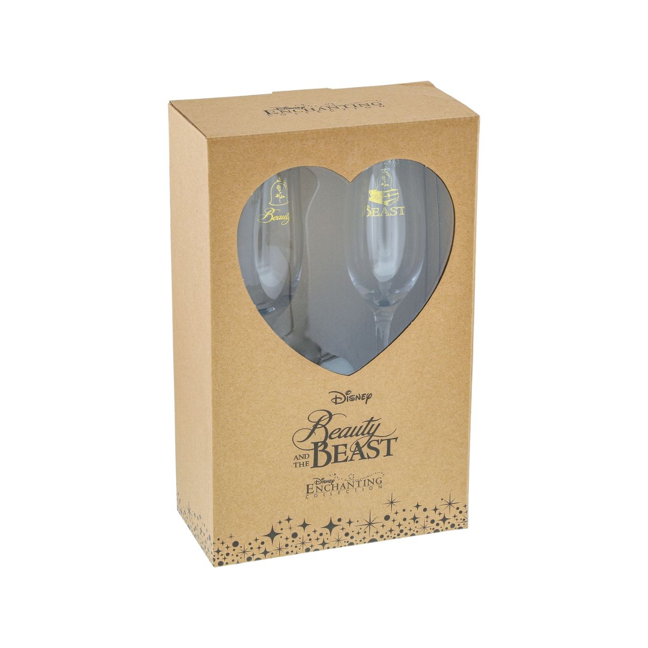 Beauty and the Beast Belle Wedding Toasting Glasses  Raise a toast in Disney style with our Beauty and the Beast glasses. The set of two glasses are the perfect gift and keepsake for the happy couple to use for their fairy tale wedding. Packed in a Disney branded window gift box.
