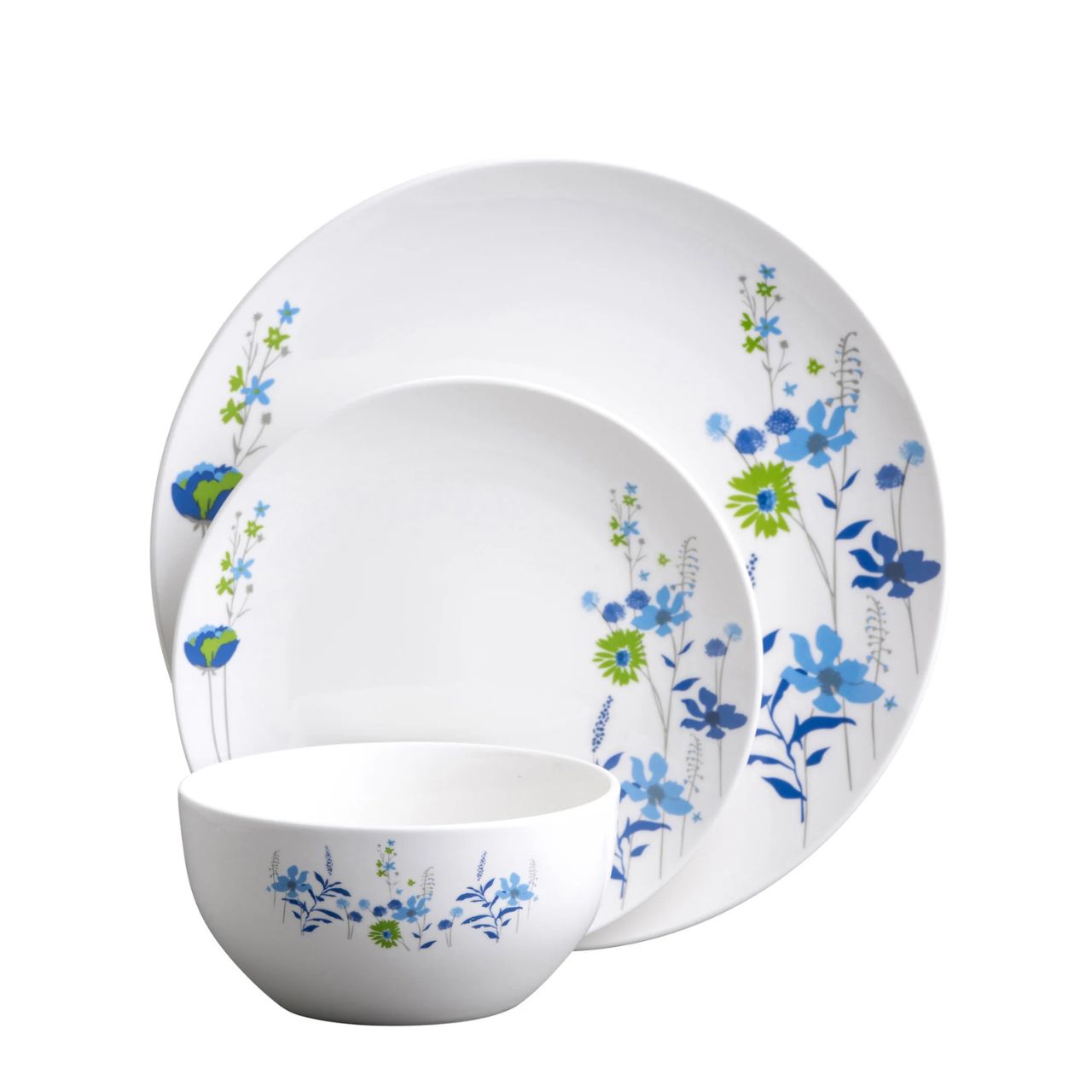 Indigo Bloom features floral motifs in bright blues and greens making a bold statement for your table. Suitable for microwave and dishwasher, this set is perfect for everyday use.
