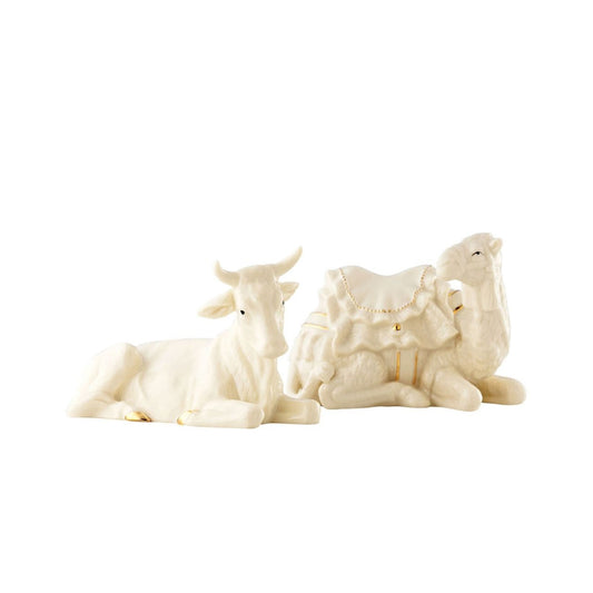 Belleek Living Manger Set - Ox and Camel  For that very special time of year when you want to show how much you care, Belleek Living have designed an exclusive Christmas Collection, full of unique gift ideas. Whether it is surprising that special someone or adding a contemporary touch to your home, the Christmas Collection holds the perfect solution.