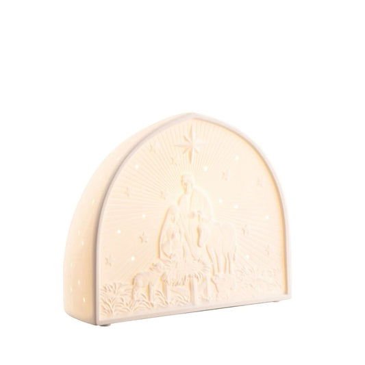 The Nativity Crib Luminaire has been exquisitely modelled and depicts the classic Nativity Scene.