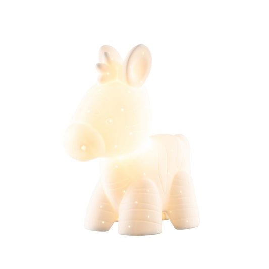 This quirky and fun zebra shaped luminaire emits a soft warm glow highlighting the delicate surface decoration and piercings, creating beautiful mood lighting for your home. Mains powered; light bulb included.