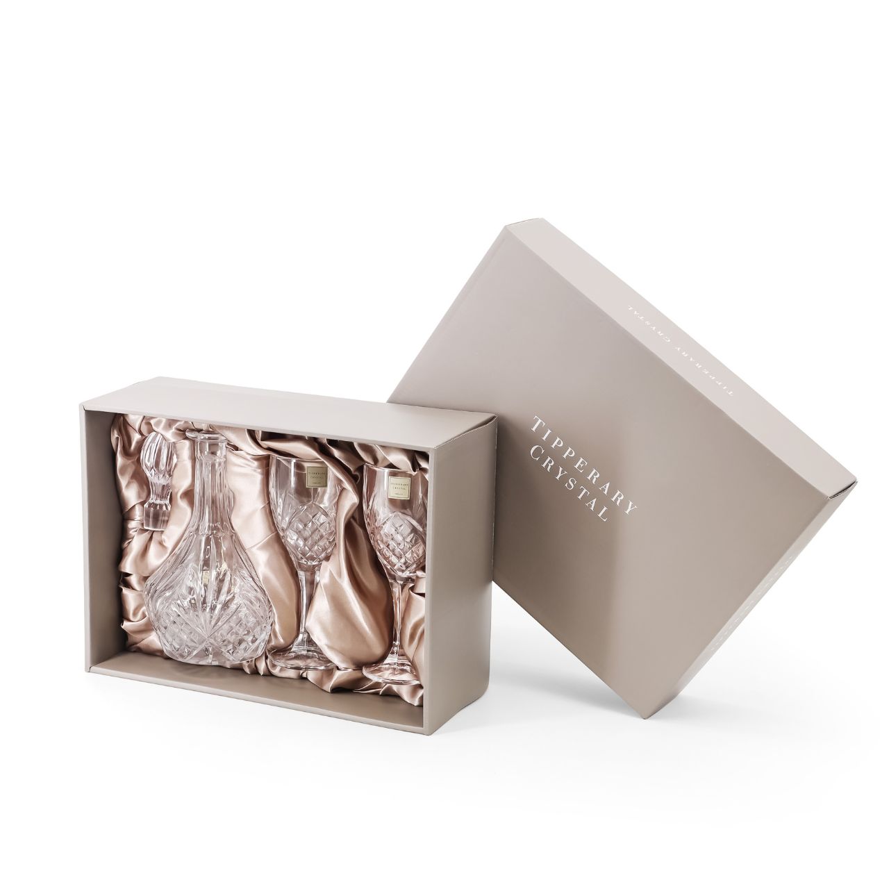 Experience the ultimate sophistication with the Tipperary Belvedere Wine Decanter and 2 Wine Glasses set. Crafted with precision and elegance in mind, this set boasts a beautifully designed decanter and two matching glasses. Enhance your wine tasting experience while impressing your guests with this luxurious set.