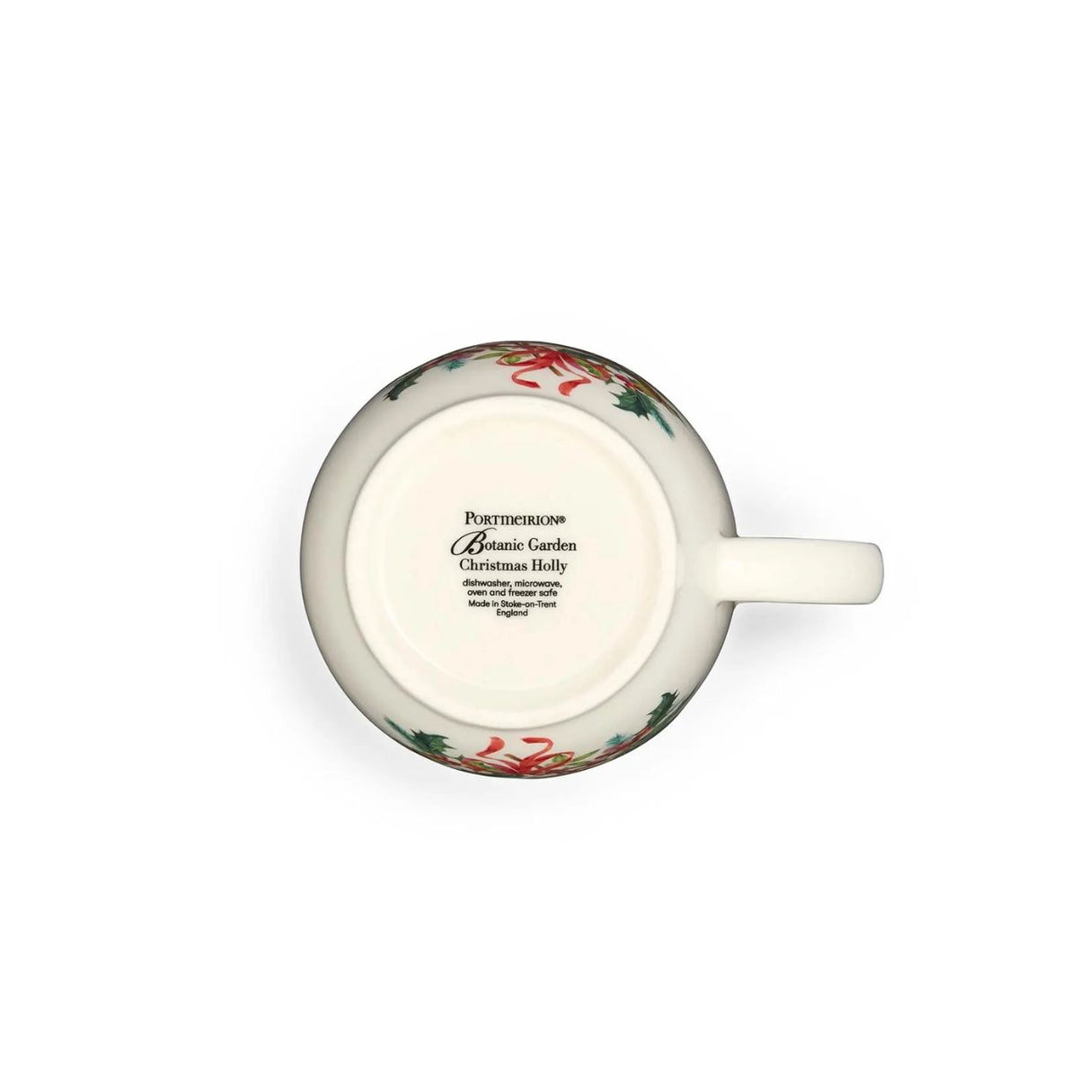 Start your day with a touch of festive charm using this Botanic Garden Christmas Holly Latte Mug, featuring a detailed robin nestled among holly and finished with a red ribbon motif.