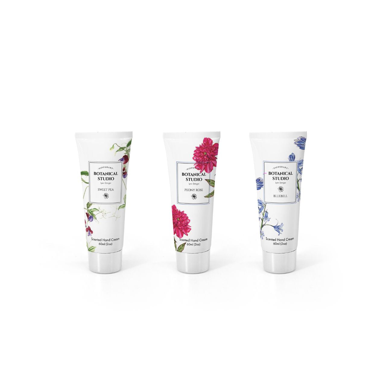 Indulge your hands with our exquisite Botanical Studio Set of 3 Handcreams, featuring three captivating fragrances: Sweet Pea, Peony Rose, and Bluebell.
