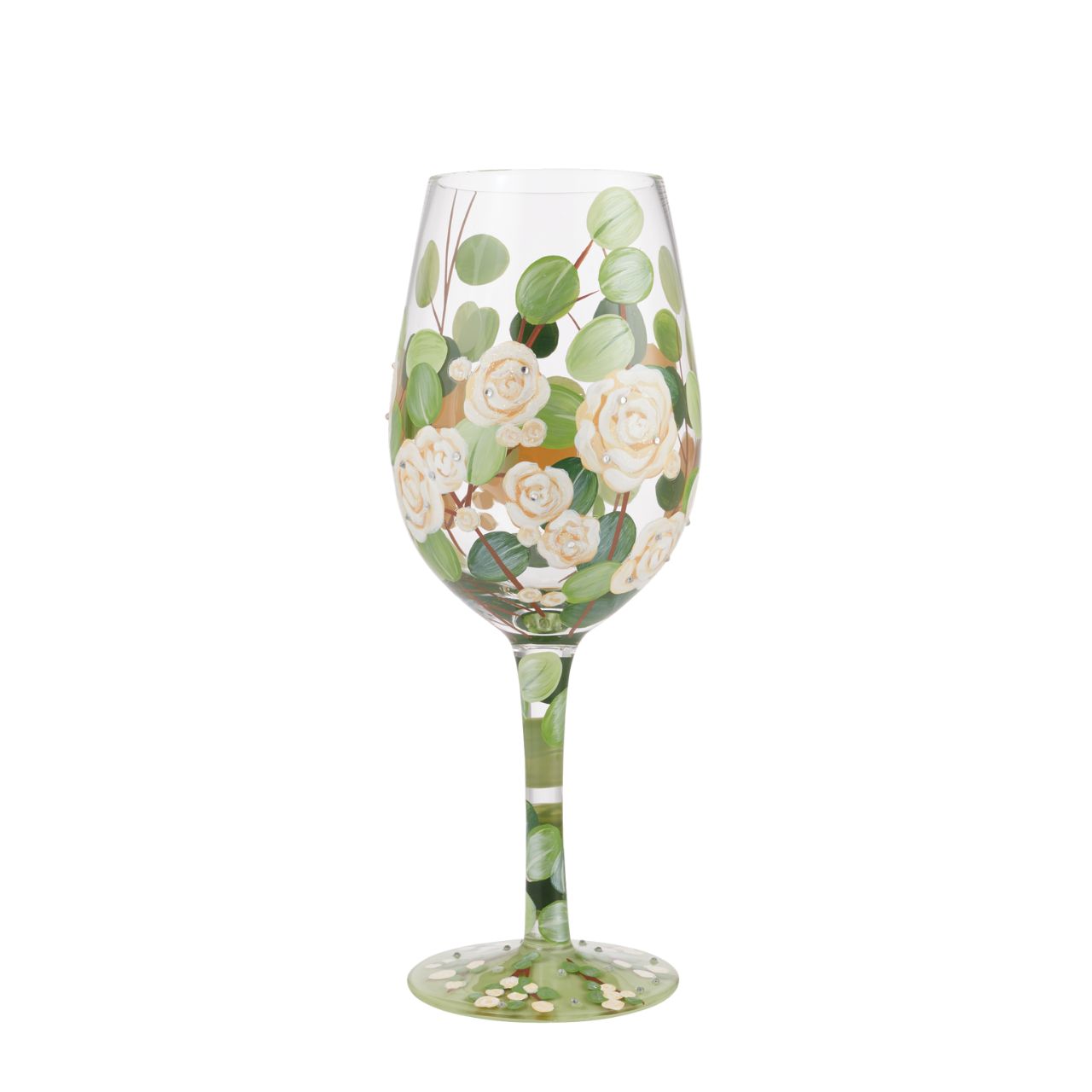 Florals are a huge hit for lolita who perfects them every time. Bouquet in Bloom shows eucalyptus in different tones of greens with glitter roses contrasting with them. A beautiful glass to get you ready for spring and excited for Summer. 