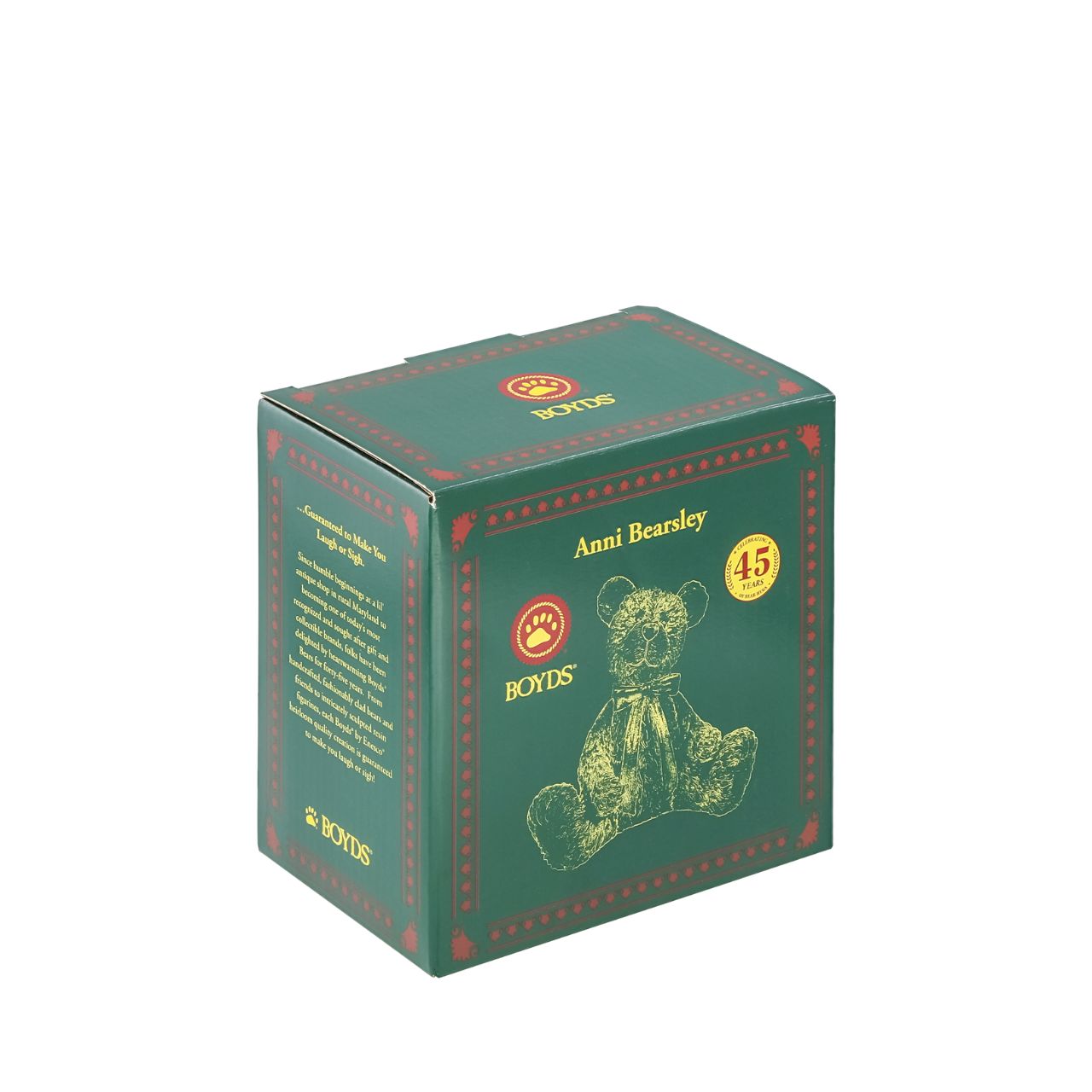 Adored by teddy bear lovers young and old, each Boyds Bears heirloom will paw prints on your heart. The Anni Bearsley bear figurine is part of the Boyds Bears 45th anniversary collection.